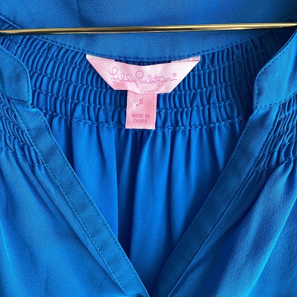 Lilly Pulitzer Elsa Silk Top Blue Size Small - Picture 5 of 7